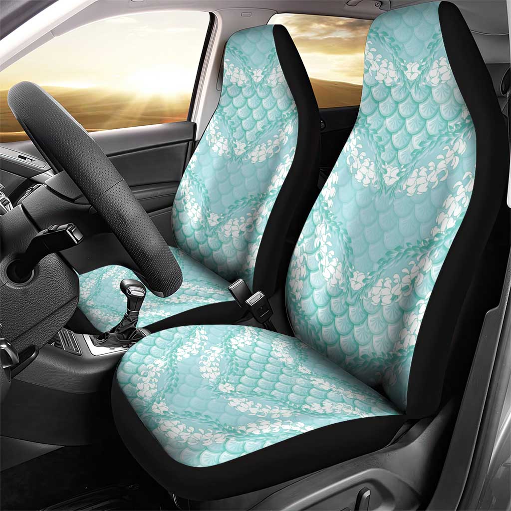 Light Turquoise Mermaid Puakenikeni Maile Lei Car Seat Cover LT01 - Polynesian Pride