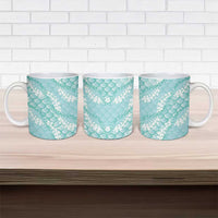 Light Turquoise Mermaid Puakenikeni Maile Lei Ceramic Mug LT01 - Polynesian Pride