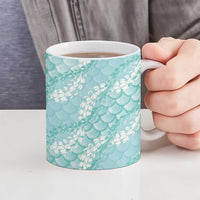 Light Turquoise Mermaid Puakenikeni Maile Lei Ceramic Mug LT01 - Polynesian Pride