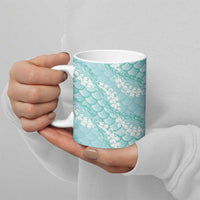 Light Turquoise Mermaid Puakenikeni Maile Lei Ceramic Mug LT01 - Polynesian Pride