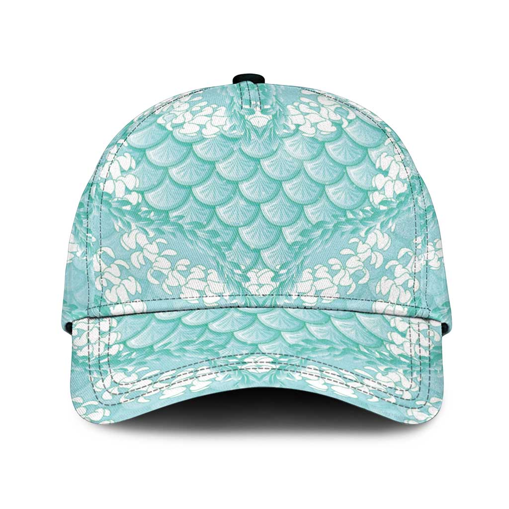 Light Turquoise Mermaid Puakenikeni Maile Lei Classic Cap LT01 Universal Fit Turquoise - Polynesian Pride
