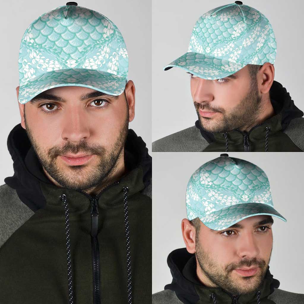 Light Turquoise Mermaid Puakenikeni Maile Lei Classic Cap LT01 - Polynesian Pride