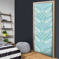 Light Turquoise Mermaid Puakenikeni Maile Lei Door Cover LT01 - Polynesian Pride