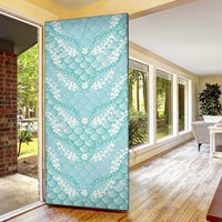 Light Turquoise Mermaid Puakenikeni Maile Lei Door Cover LT01 - Polynesian Pride