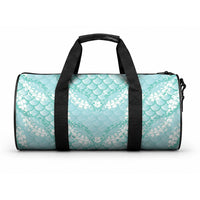 Light Turquoise Mermaid Puakenikeni Maile Lei Duffle Bag LT01 One size Turquoise - Polynesian Pride