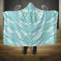 Light Turquoise Mermaid Puakenikeni Maile Lei Hooded Blanket LT01 - Polynesian Pride