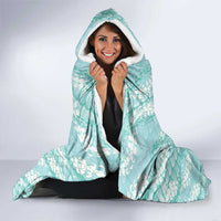 Light Turquoise Mermaid Puakenikeni Maile Lei Hooded Blanket LT01 - Polynesian Pride