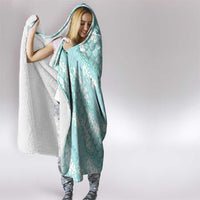 Light Turquoise Mermaid Puakenikeni Maile Lei Hooded Blanket LT01 - Polynesian Pride
