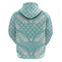 Light Turquoise Mermaid Puakenikeni Maile Lei Hoodie LT01 - Polynesian Pride