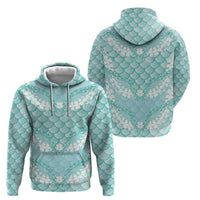 Light Turquoise Mermaid Puakenikeni Maile Lei Hoodie LT01 - Polynesian Pride