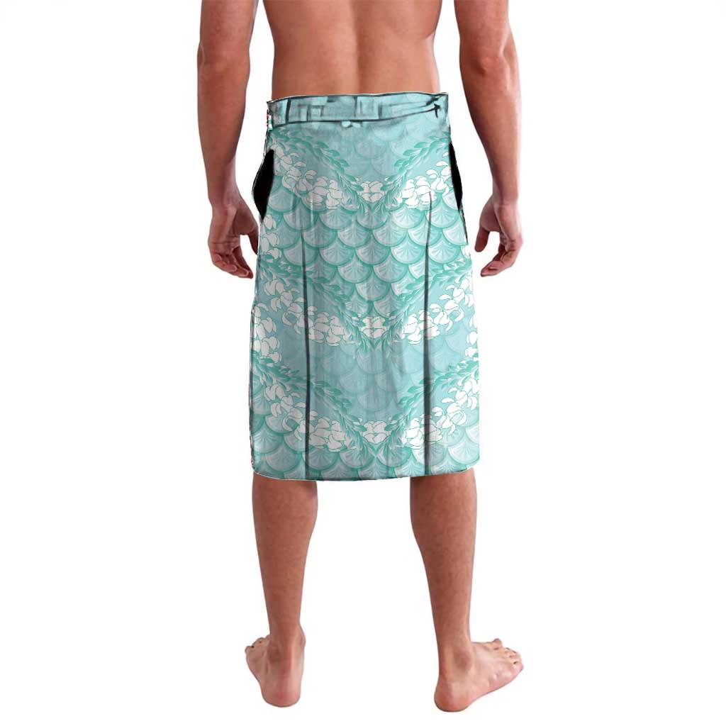 Light Turquoise Mermaid Puakenikeni Maile Lei Lavalava