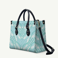 Light Turquoise Mermaid Puakenikeni Maile Lei Leather Bag LT01 Turquoise - Polynesian Pride