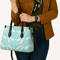 Light Turquoise Mermaid Puakenikeni Maile Lei Leather Bag LT01 - Polynesian Pride
