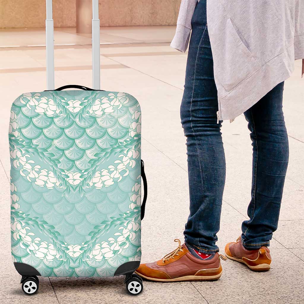 Light Turquoise Mermaid Puakenikeni Maile Lei Luggage Cover LT01 Turquoise - Polynesian Pride