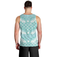 Light Turquoise Mermaid Puakenikeni Maile Lei Men Tank Top LT01 - Polynesian Pride