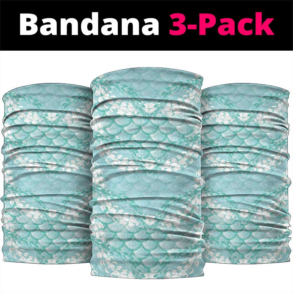 Light Turquoise Mermaid Puakenikeni Maile Lei Neck Gaiter