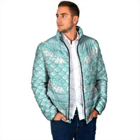 Light Turquoise Mermaid Puakenikeni Maile Lei Padded Jacket LT01 - Polynesian Pride