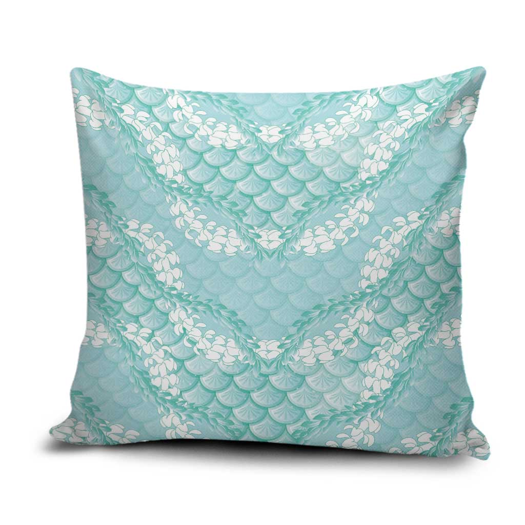 Light Turquoise Mermaid Puakenikeni Maile Lei Pillow Cover LT01 Turquoise - Polynesian Pride