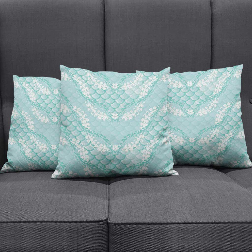 Light Turquoise Mermaid Puakenikeni Maile Lei Pillow Cover LT01 - Polynesian Pride