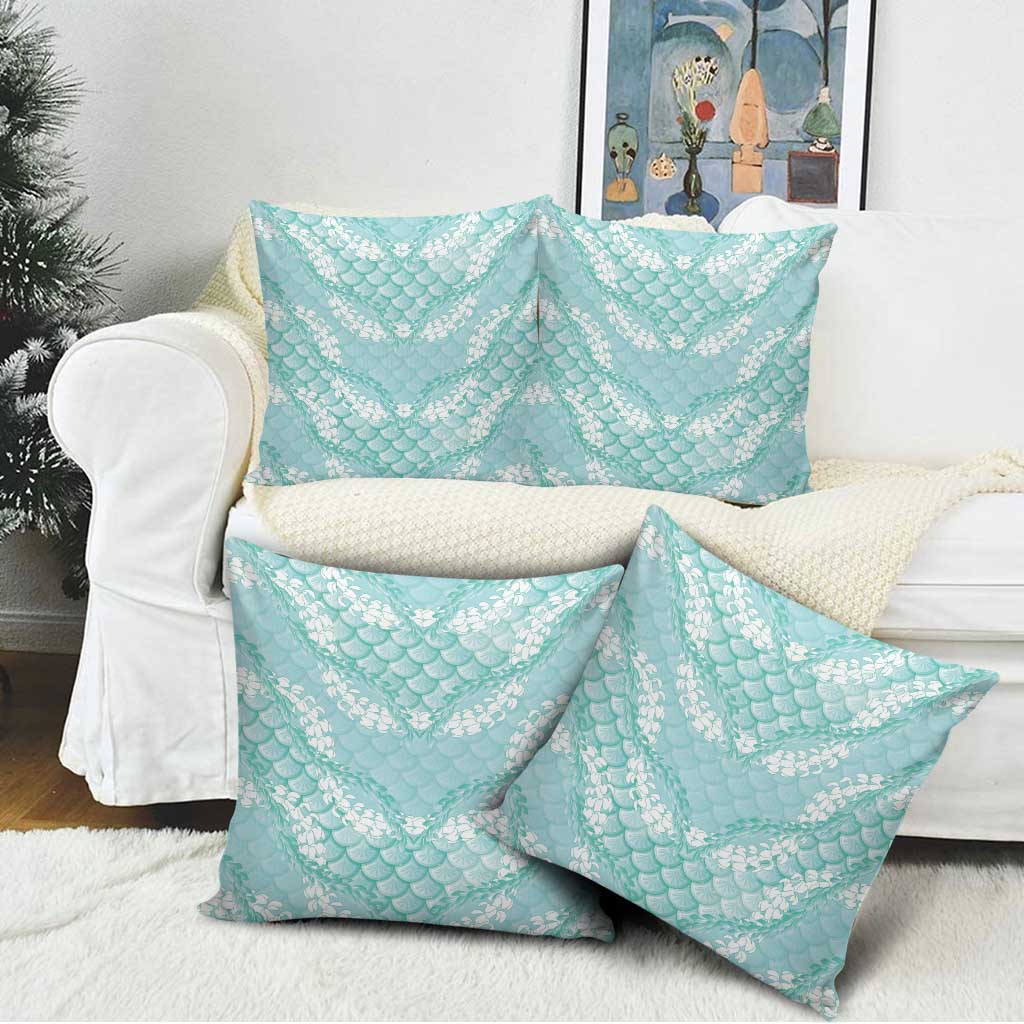 Light Turquoise Mermaid Puakenikeni Maile Lei Pillow Cover LT01 - Polynesian Pride