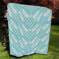 Light Turquoise Mermaid Puakenikeni Maile Lei Quilt LT01 - Polynesian Pride