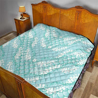 Light Turquoise Mermaid Puakenikeni Maile Lei Quilt LT01 - Polynesian Pride
