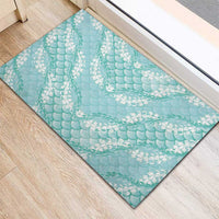 Light Turquoise Mermaid Puakenikeni Maile Lei Rubber Doormat LT01 - Polynesian Pride