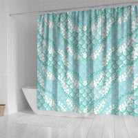 Light Turquoise Mermaid Puakenikeni Maile Lei Shower Curtain LT01 - Polynesian Pride