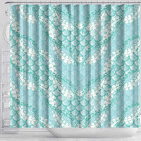 Light Turquoise Mermaid Puakenikeni Maile Lei Shower Curtain LT01 - Polynesian Pride