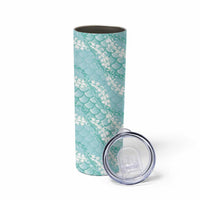 Light Turquoise Mermaid Puakenikeni Maile Lei Skinny Tumbler LT01 - Polynesian Pride