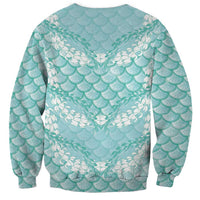 Light Turquoise Mermaid Puakenikeni Maile Lei Sweatshirt LT01 - Polynesian Pride