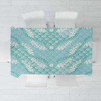 Light Turquoise Mermaid Puakenikeni Maile Lei Tablecloth LT01 Turquoise - Polynesian Pride