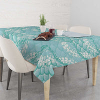 Light Turquoise Mermaid Puakenikeni Maile Lei Tablecloth LT01 - Polynesian Pride