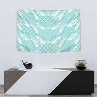 Light Turquoise Mermaid Puakenikeni Maile Lei Tapestry LT01 - Polynesian Pride