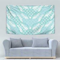 Light Turquoise Mermaid Puakenikeni Maile Lei Tapestry LT01 - Polynesian Pride