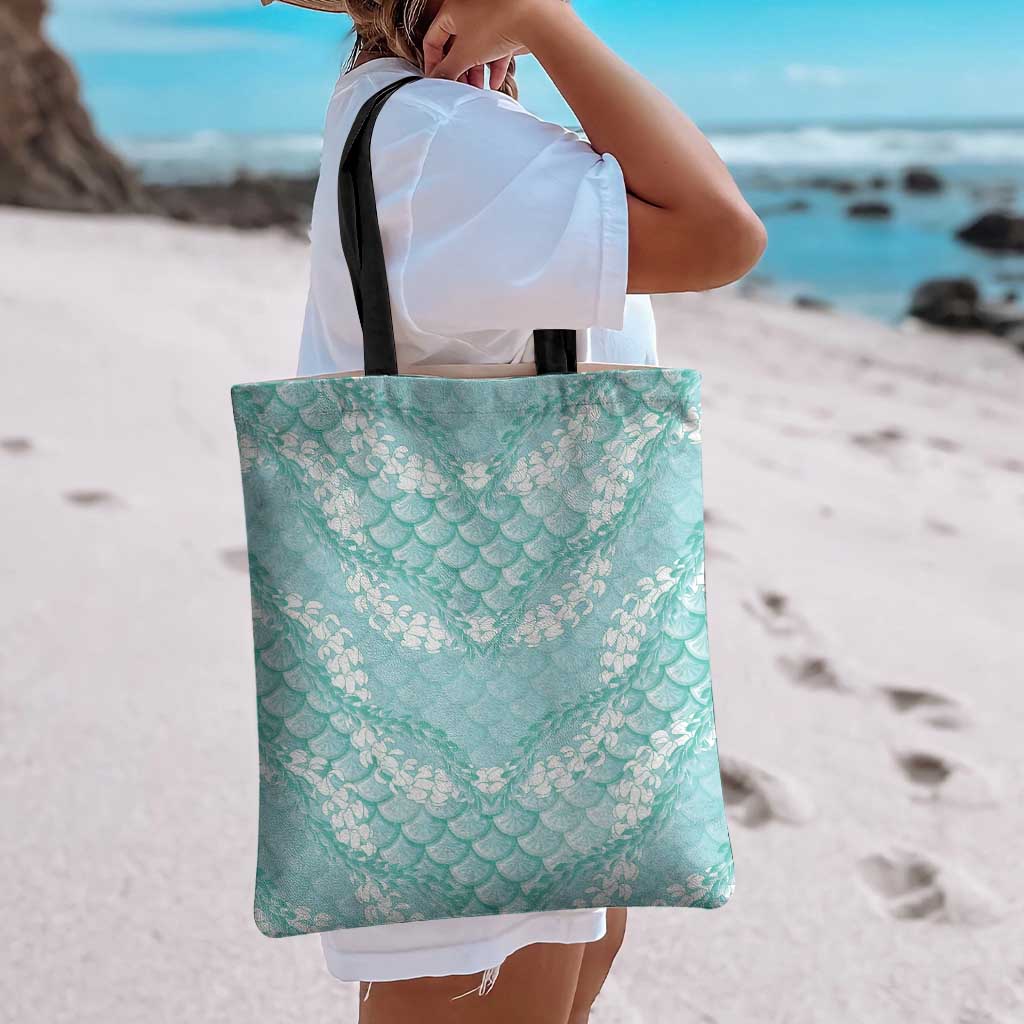 Light Turquoise Mermaid Puakenikeni Maile Lei Tote Bag LT01 - Polynesian Pride