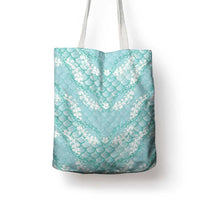 Light Turquoise Mermaid Puakenikeni Maile Lei Tote Bag LT01 - Polynesian Pride
