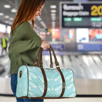 Light Turquoise Mermaid Puakenikeni Maile Lei Travel Bag