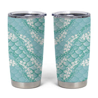Light Turquoise Mermaid Puakenikeni Maile Lei Tumbler Cup LT01 Turquoise - Polynesian Pride