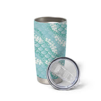 Light Turquoise Mermaid Puakenikeni Maile Lei Tumbler Cup LT01 - Polynesian Pride
