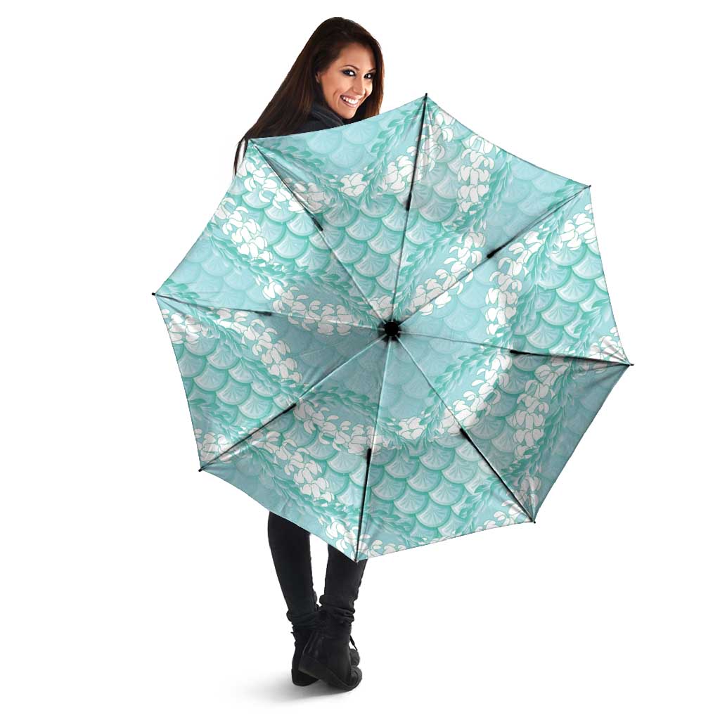 Light Turquoise Mermaid Puakenikeni Maile Lei Umbrella LT01 - Polynesian Pride