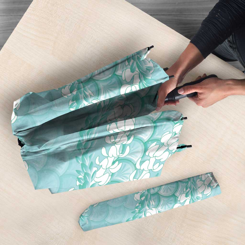 Light Turquoise Mermaid Puakenikeni Maile Lei Umbrella LT01 - Polynesian Pride