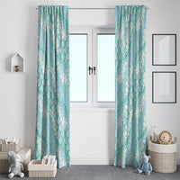 Light Turquoise Mermaid Puakenikeni Maile Lei Window Curtain LT01 - Polynesian Pride