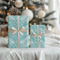 Light Turquoise Mermaid Puakenikeni Maile Lei Wrapping Paper LT01 - Polynesian Pride