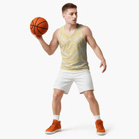 Pastel Yellow Mermaid Puakenikeni Maile Lei Basketball Jersey LT01 - Polynesian Pride