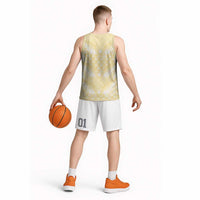 Pastel Yellow Mermaid Puakenikeni Maile Lei Basketball Jersey LT01 - Polynesian Pride