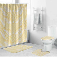 Pastel Yellow Mermaid Puakenikeni Maile Lei Bathroom Set LT01 Bathroom Set (4 pcs) Yellow - Polynesian Pride
