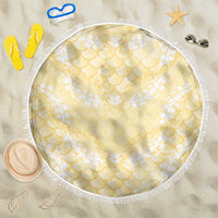 Pastel Yellow Mermaid Puakenikeni Maile Lei Beach Blanket LT01 One Size 150cm Yellow - Polynesian Pride