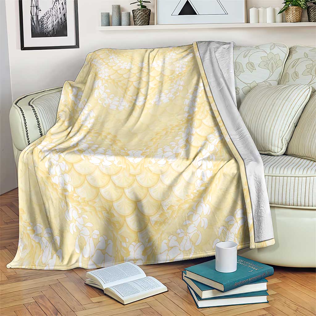 Pastel Yellow Mermaid Puakenikeni Maile Lei Blanket LT01 Yellow - Polynesian Pride