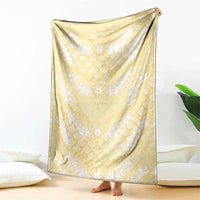 Pastel Yellow Mermaid Puakenikeni Maile Lei Blanket LT01 - Polynesian Pride